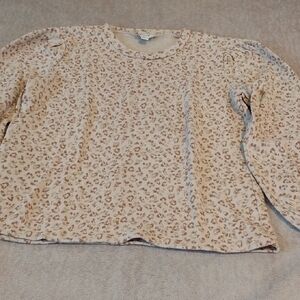 J. Crew Beige and Pink Patterned Top